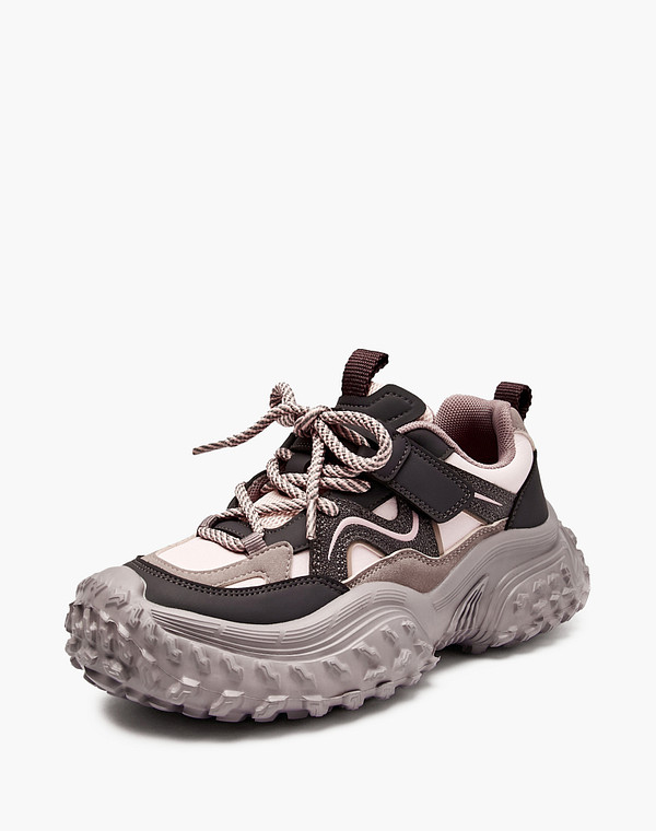 234-522521-0606 Полуботинки для активного отдыха девичьи кож.спилок/текстиль розов-фиол, Mascotte JUNIOR