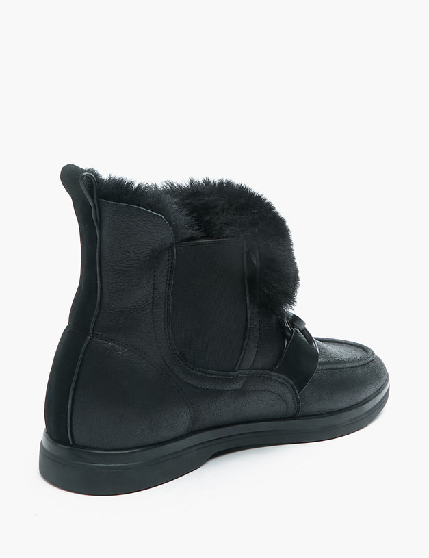 Черные женские челси на меху MASCOTTE 99-0288231-0920 | ракурс 3 Черные женские челси на меху MASCOTTE 99-0288231-0920 | ракурс 3