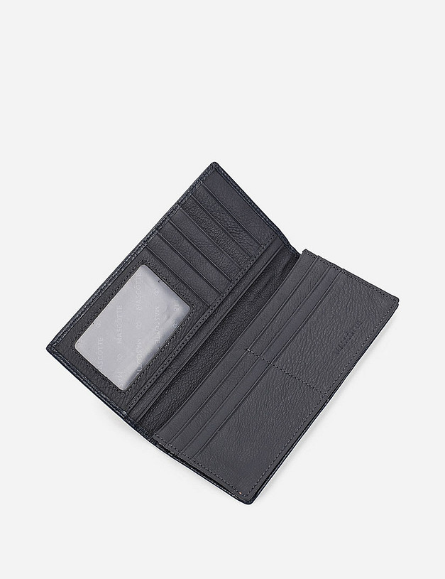 Синее мужское портмоне из кожи MASCOTTE 602-9236-103 | ракурс 3