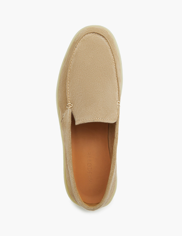 Бежевые мужские лоферы из велюра MASCOTTE 22-3170622-3215M | ракурс 6