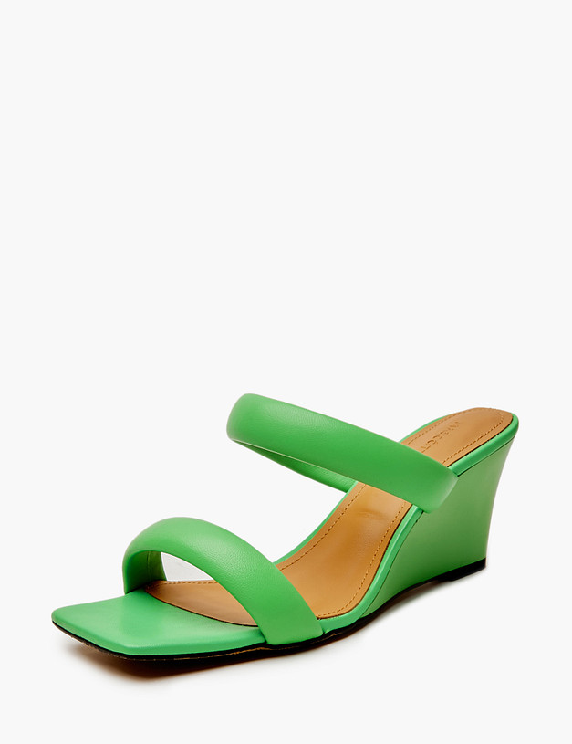 Зеленые женские мюли на танкетке MASCOTTE 94-410511-0504 | ракурс 3