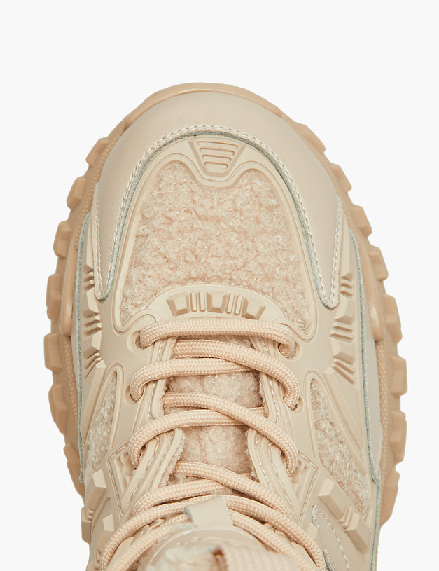 Бежевые женские утепленные кроссовки MASCOTTE 234-323621-0408 | ракурс 4