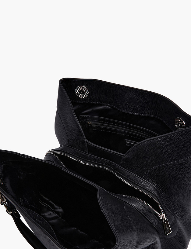 Черная кожаная женская сумка MASCOTTE 660-3127-102 | ракурс 4