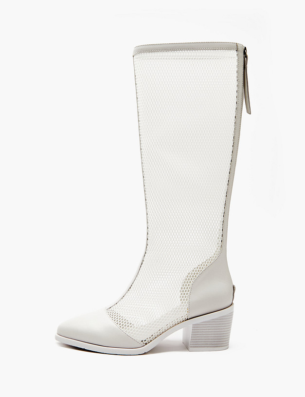 Белые женские сетчатые сапоги MASCOTTE 233-3205815-7102M | ракурс 1