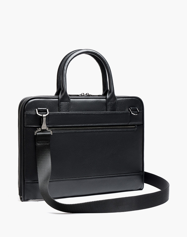 622-6115-102 Сумка мужская нат.кожа/текстиль черн, L, Mascotte