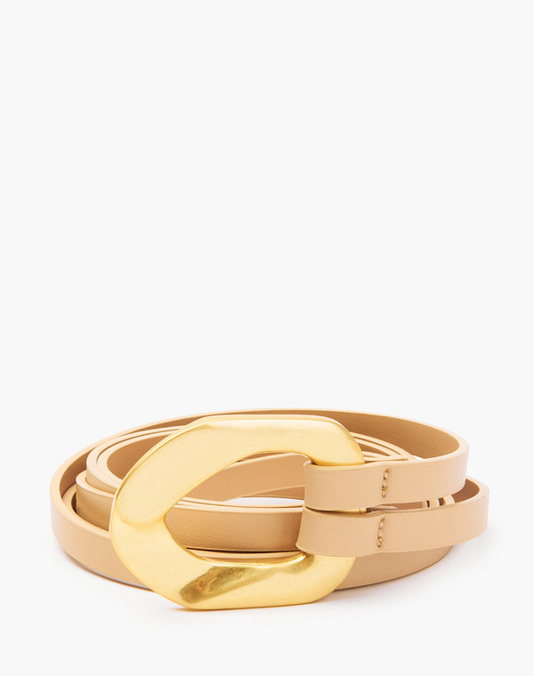 703-2103-608 Ремень жен. и.кожа/и.кожа беж, Mascotte