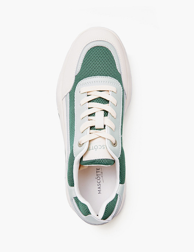 Молочные женские кеды с зелеными вставками MASCOTTE 234-315121-0601 | ракурс 4 Молочные женские кеды с зелеными вставками MASCOTTE 234-315121-0601 | ракурс 4