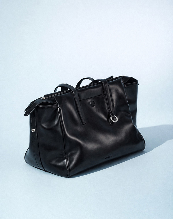 616-6111-602 Сумка женская кож.спилок-и.кожа/текстиль черн, L, Mascotte