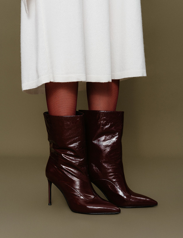 Бордовые женские полусапоги MASCOTTE 126-525921-0705 | ракурс 2