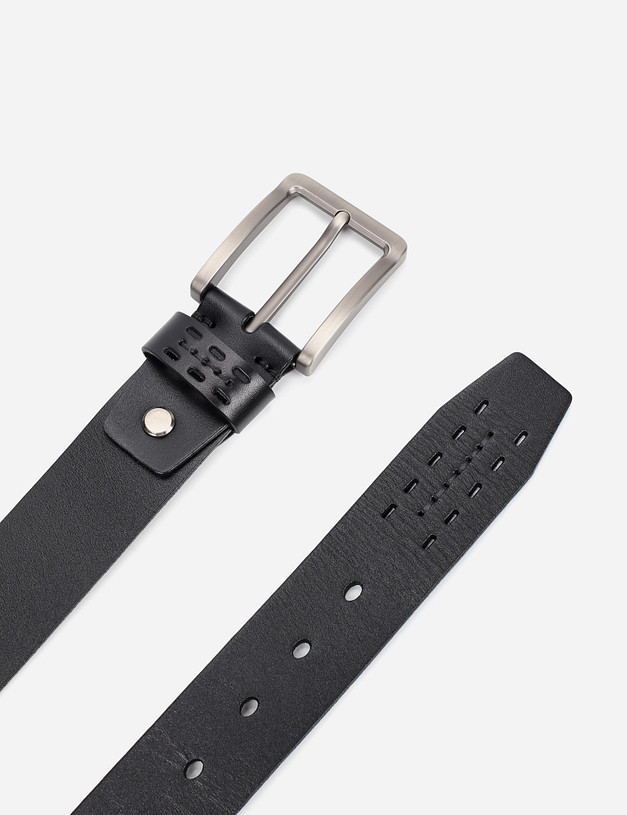 Черный мужской ремень MASCOTTE 703-9204-102 | ракурс 3