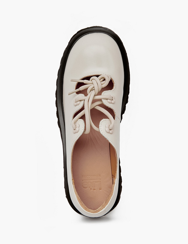 Молочные женские полуботинки из кожи MASCOTTE 58-412211-0101 | ракурс 4