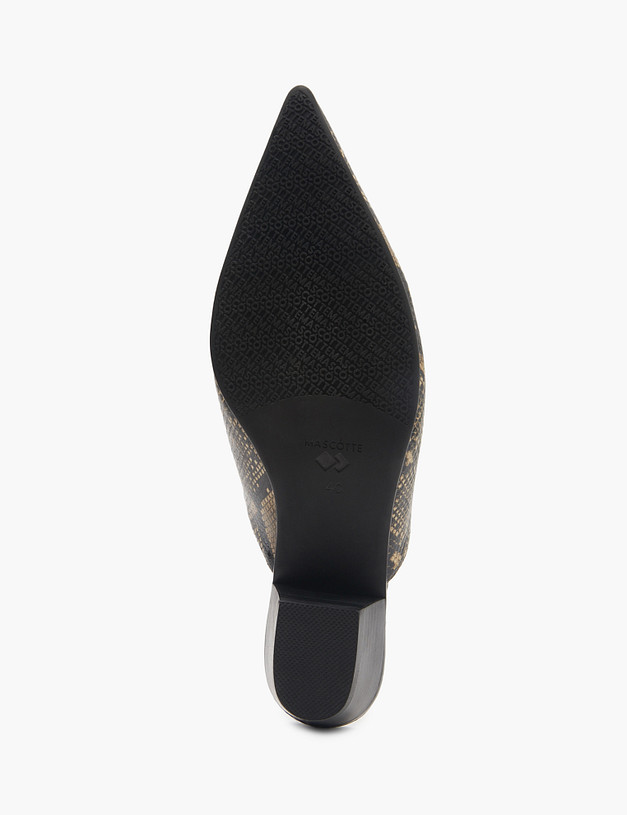 Коричневые женские сабо со змеиным принтом MASCOTTE 15-513011-0109 | ракурс 6 Коричневые женские сабо со змеиным принтом MASCOTTE 15-513011-0109 | ракурс 6