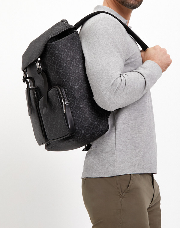 602-4102-602 Рюкзак мужской и.кожа-текстиль/текстиль черн, L, Mascotte