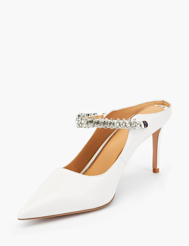 Белые женские туфли с открытой пяткой MASCOTTE 15-2145111-3569M | ракурс 4