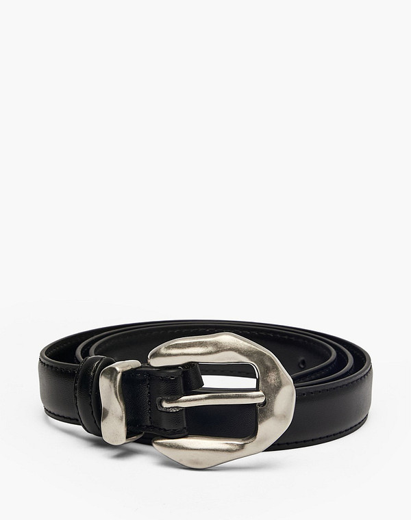 701-6114-602 Ремень жен. кож.спилок/кож.спилок черн, Mascotte