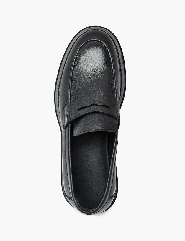 Черные мужские лоферы на массивной подошве MASCOTTE 175-320812-0102 | ракурс 5