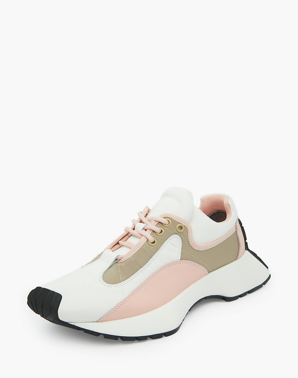 47-310211-0106 Полуботинки для активного отдыха женские нат.кожа/текстиль бел-розов., Mascotte