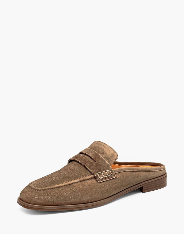 126-615711-0609 Туфли летние женские велюр/нат.кожа св.коричн, Mascotte