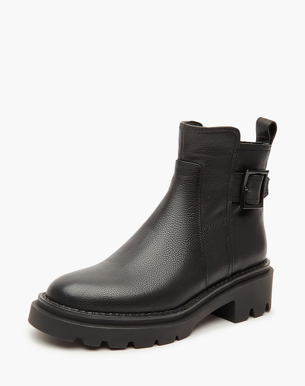 233-3202235-8116M Ботинки женские нат.кожа/мех-нат.кожа черн, Mascotte