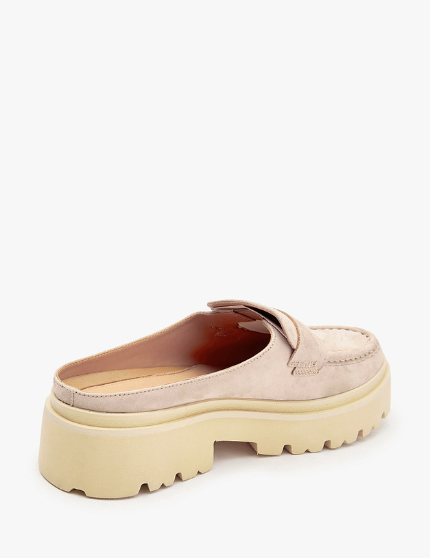 Бежевые велюровые женские сабо MASCOTTE 22-4120613-3612M | ракурс 3