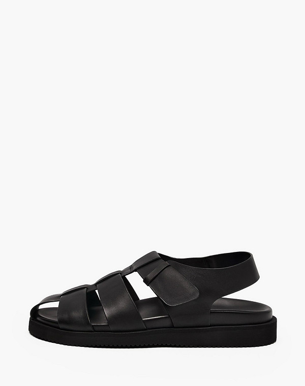 142-612461-0102 Туфли летние мужские нат.кожа/и.кожа черн, Mascotte