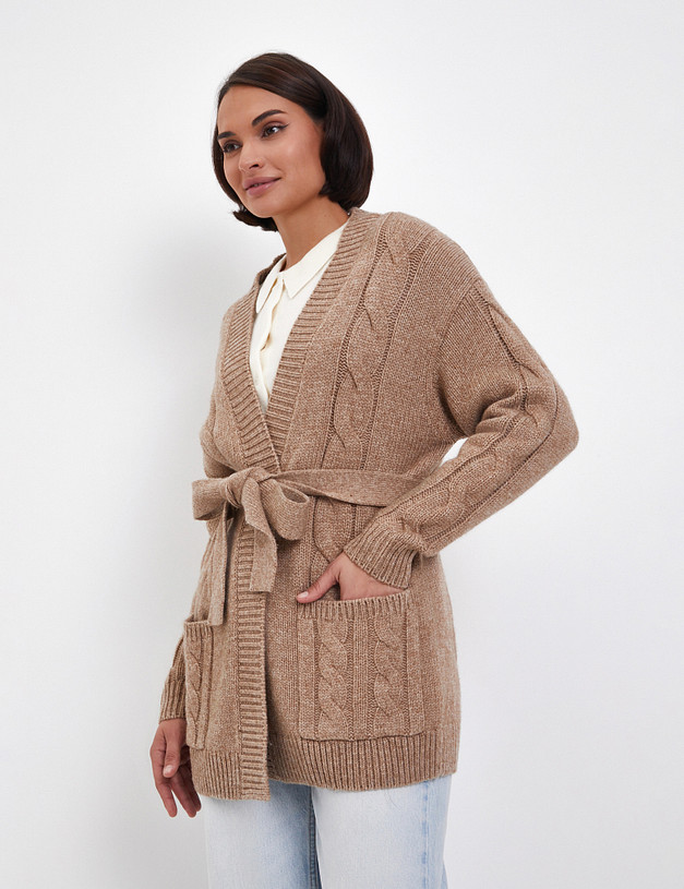 Бежевый женский кардиган MASCOTTE 852-4215-2409 | ракурс 3