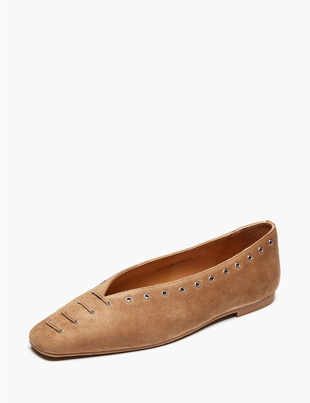 Темно-бежевые женские балетки MASCOTTE 234-614511-4643M | ракурс 2