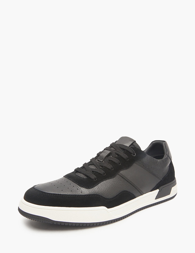 Черные мужские кроссовки с велюровыми вставками MASCOTTE 175-512711-0102 | ракурс 2