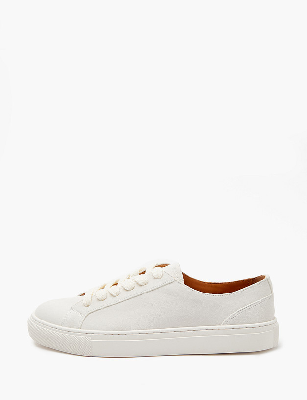 Белые велюровые женские кеды MASCOTTE 22-4120411-0201 | ракурс 1