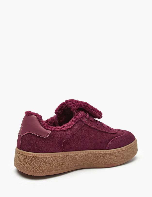 Бордовые женские кеды на меху MASCOTTE 234-525641-0205 | ракурс 5