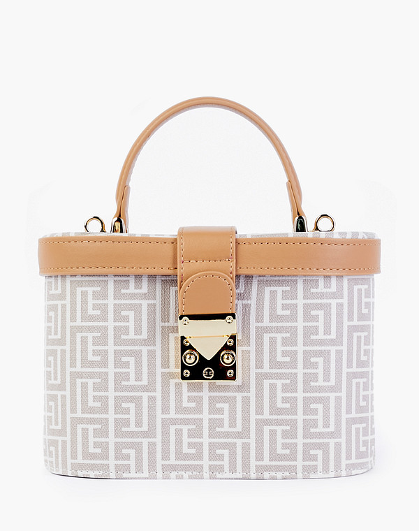 602-2104-608 Сумка женская и.кожа/и.кожа-текстиль беж, S, Mascotte