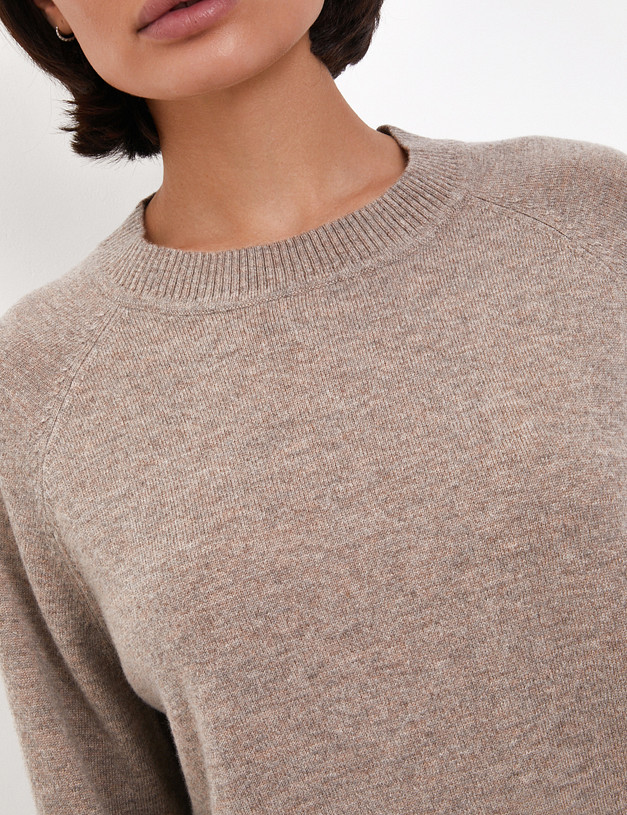 Бежевый женский джемпер из шерсти MASCOTTE 852-4230-509 | ракурс 3