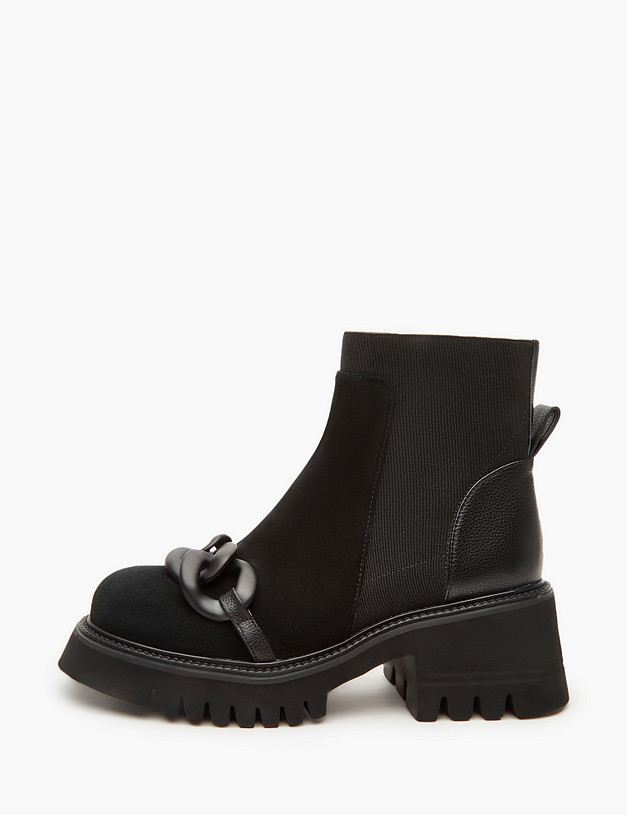 Черные женские челси с цепочкой MASCOTTE 233-3201523-3605M | ракурс 2