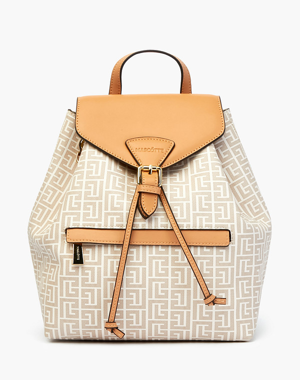 602-2101-601 Рюкзак женский и.кожа-кож.спилок/текстиль беж, M, Mascotte