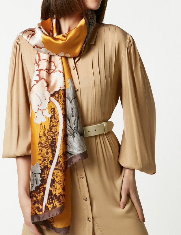 Желтый женский платок MASCOTTE 730-2105-2418 | ракурс 1