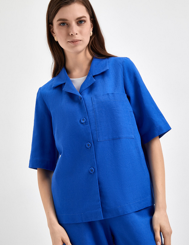 Синий женский жакет с укороченными рукавами MASCOTTE 790-3120-2703 | ракурс 4