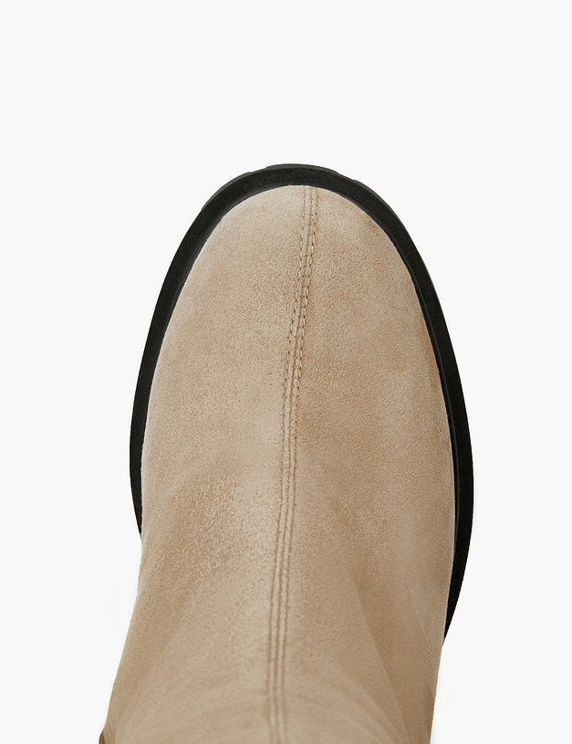 Бежевые велюровые женские ботфорты на зиму MASCOTTE 126-321031-3671M | ракурс 4