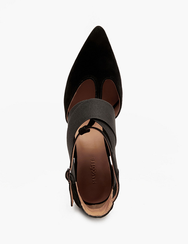 Черные велюровые женские туфли MASCOTTE 100-410711-0602 | ракурс 5 Черные велюровые женские туфли MASCOTTE 100-410711-0602 | ракурс 5