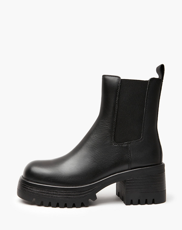 233-421521-0102 Ботинки женские нат.кожа-резина/ворсин-нат.кожа черн, Mascotte