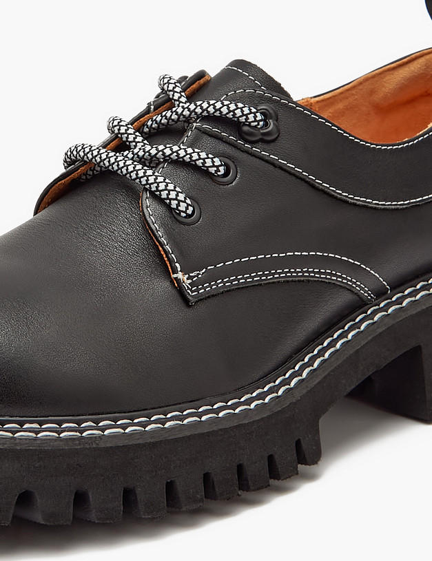 Черные кожаные женские дерби MASCOTTE 58-410611-7100M | ракурс 6