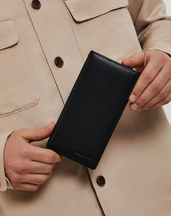 622-6105-102 Портмоне муж. нат.кожа/текстиль черн, Mascotte