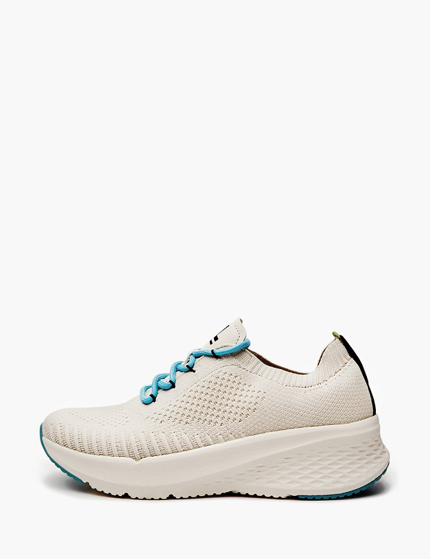 Молочные женские кроссовки из текстиля MASCOTTE 181-411621-0201 | ракурс 2