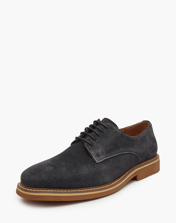 128-510122-0210 Полуботинки мужские велюр/текстиль-нат.кожа темн-сер, Mascotte