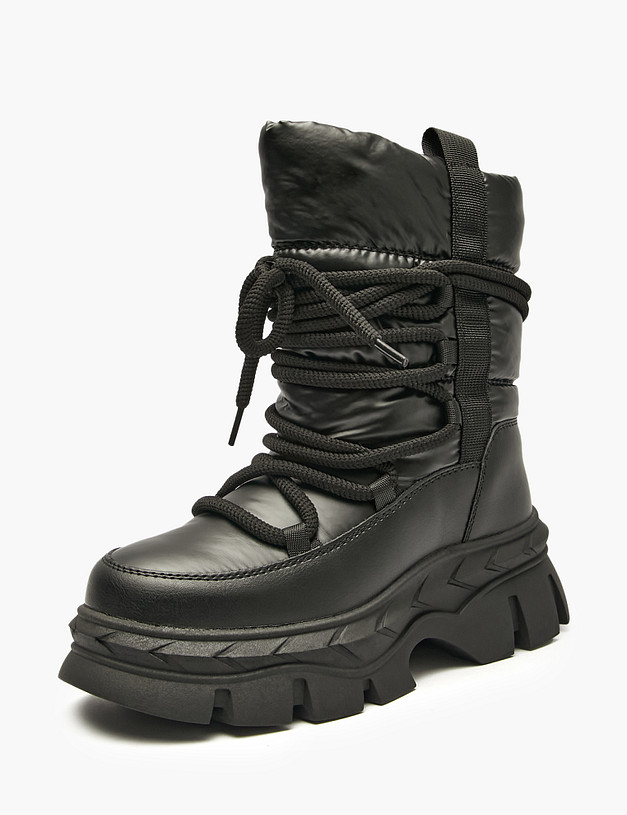 Черные зимние ботинки для девочек MASCOTTE 98-524651-0202 | ракурс 3