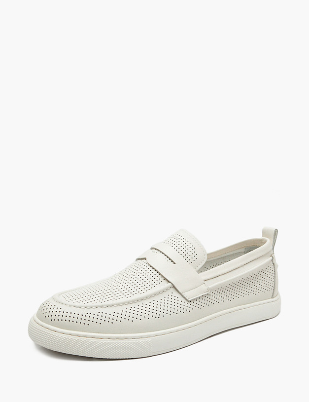 Молочные мужские лоферы с перфорацией MASCOTTE 128-513521-8136M | ракурс 4