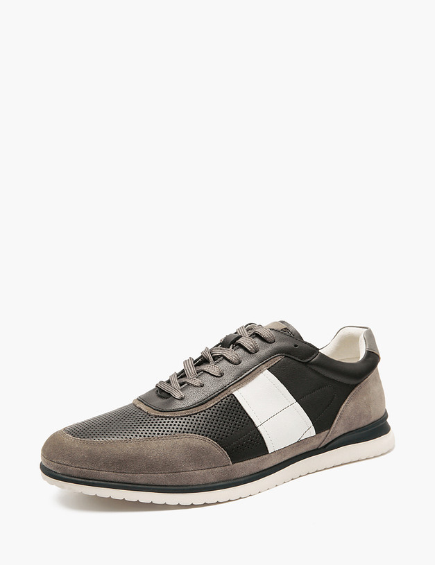 Черные мужские кеды с перфорацией MASCOTTE 58-5110711-8101M | ракурс 3