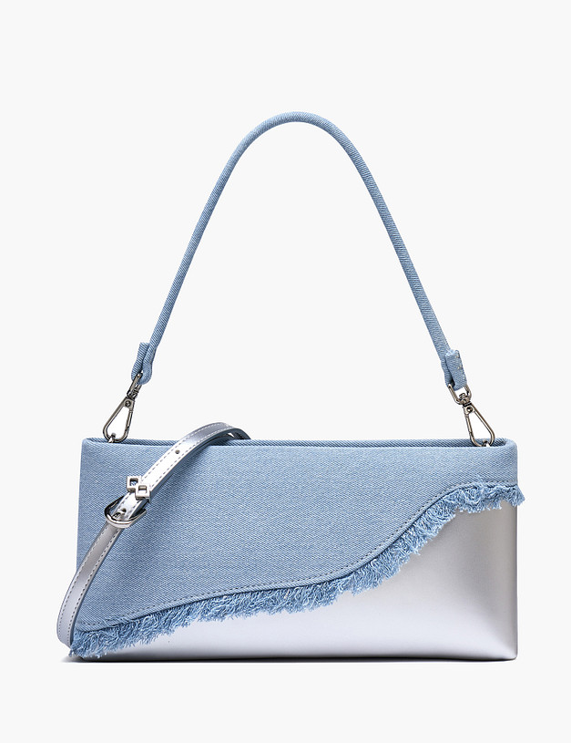 Джинсовая женская сумка с серебристыми вставками MASCOTTE 642-5105-211 | ракурс 2