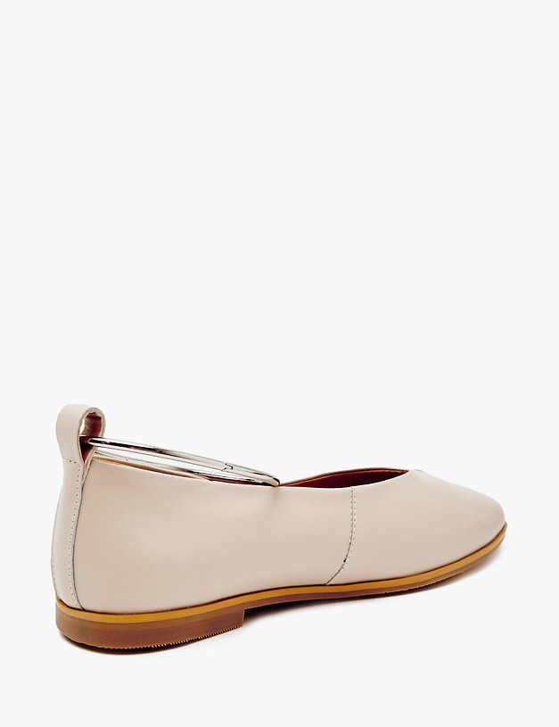 Бежевые женские балетки с металлическим браслетом MASCOTTE 233-4124911-3536M | ракурс 5 Бежевые женские балетки с металлическим браслетом MASCOTTE 233-4124911-3536M | ракурс 5