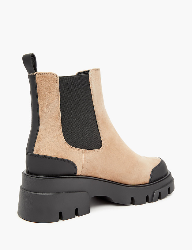 Бежевые велюровые женские челси MASCOTTE 233-321721-0608 | ракурс 5