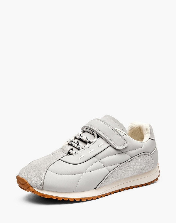 234-615721-0610 Полуботинки для активного отдыха мальч./девич. и.кожа-велюр/текстиль серый, Mascotte JUNIOR